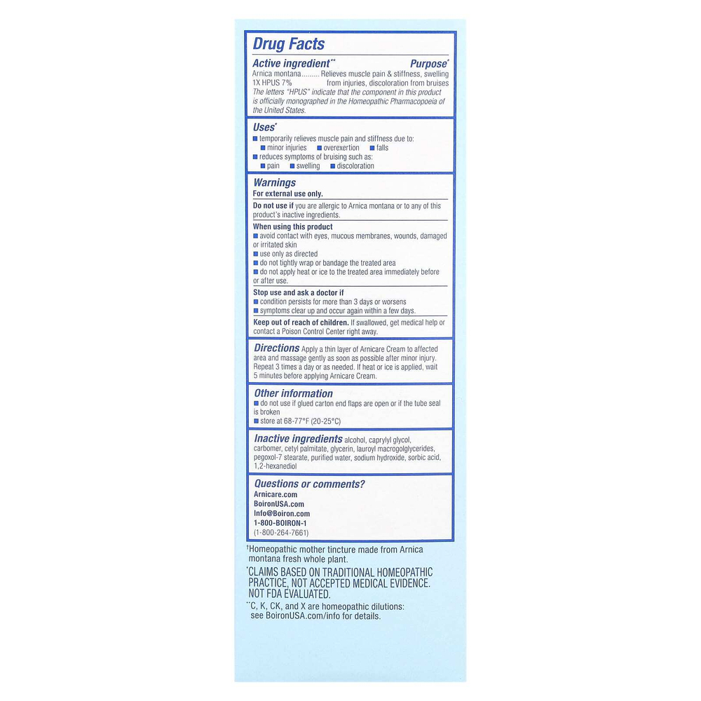 Boiron, Arnicare, обезболивающий крем, без отдушек, 120 г (4,2 унции)