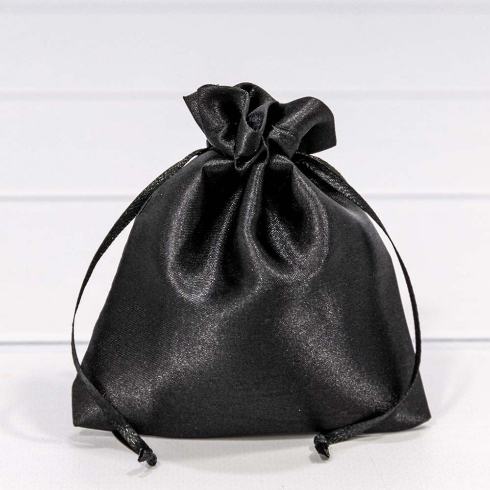 Мешочек 10х12см Атлас (Черный)