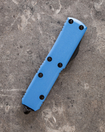 Автоматический складной нож SteelBro UTX-85 T/E Light Blue Tanto Black 233-1LBL (голубой) фронталка/выкидуха