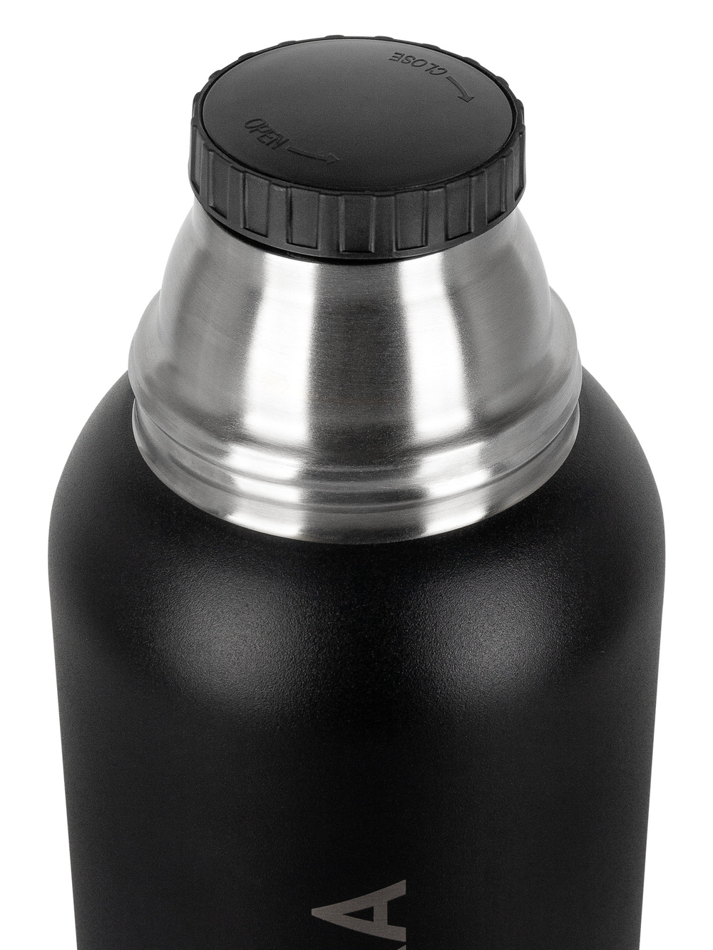 Термос Relaxika 103 (1,2 литра), черный (стикерпак "Зимний спорт")