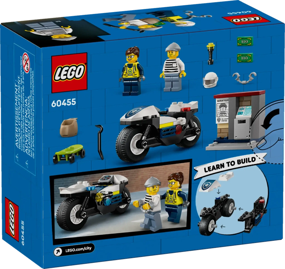 Конструктор LEGO City 60455 Полицейская погоня на мотоцикле