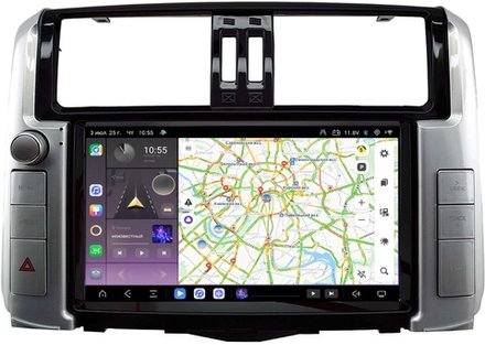 Магнитола для Toyota Land Cruiser Prado 150 2009-2013 (взамен 7" навигации) - Carmedia SF-9613-3 QLed, Android 13, TS20, CarPlay, SIM-слот