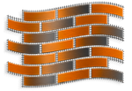 Кирпич на сетке Рыжий
