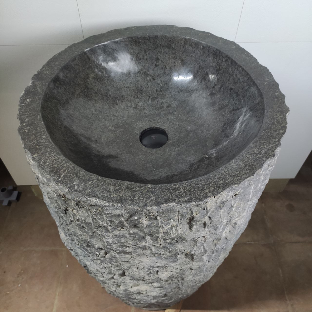 Раковина напольная из мрамора Black  MN-61497 (57*57*90)
