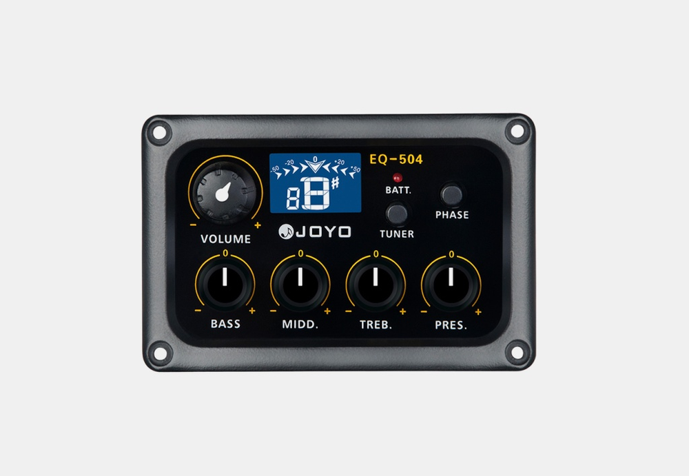 Joyo EQ-504-F Звукосниматель для акустических гитар с 4-х полосным эквалайзером и тюнером.