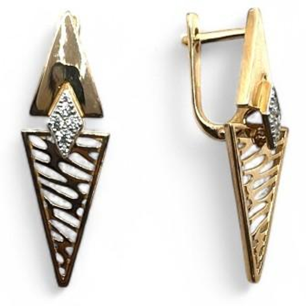 Серьги из золота с фианитами