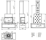 Камин МАДРИД на дровнике Гигант центральный черный шамот подовый
