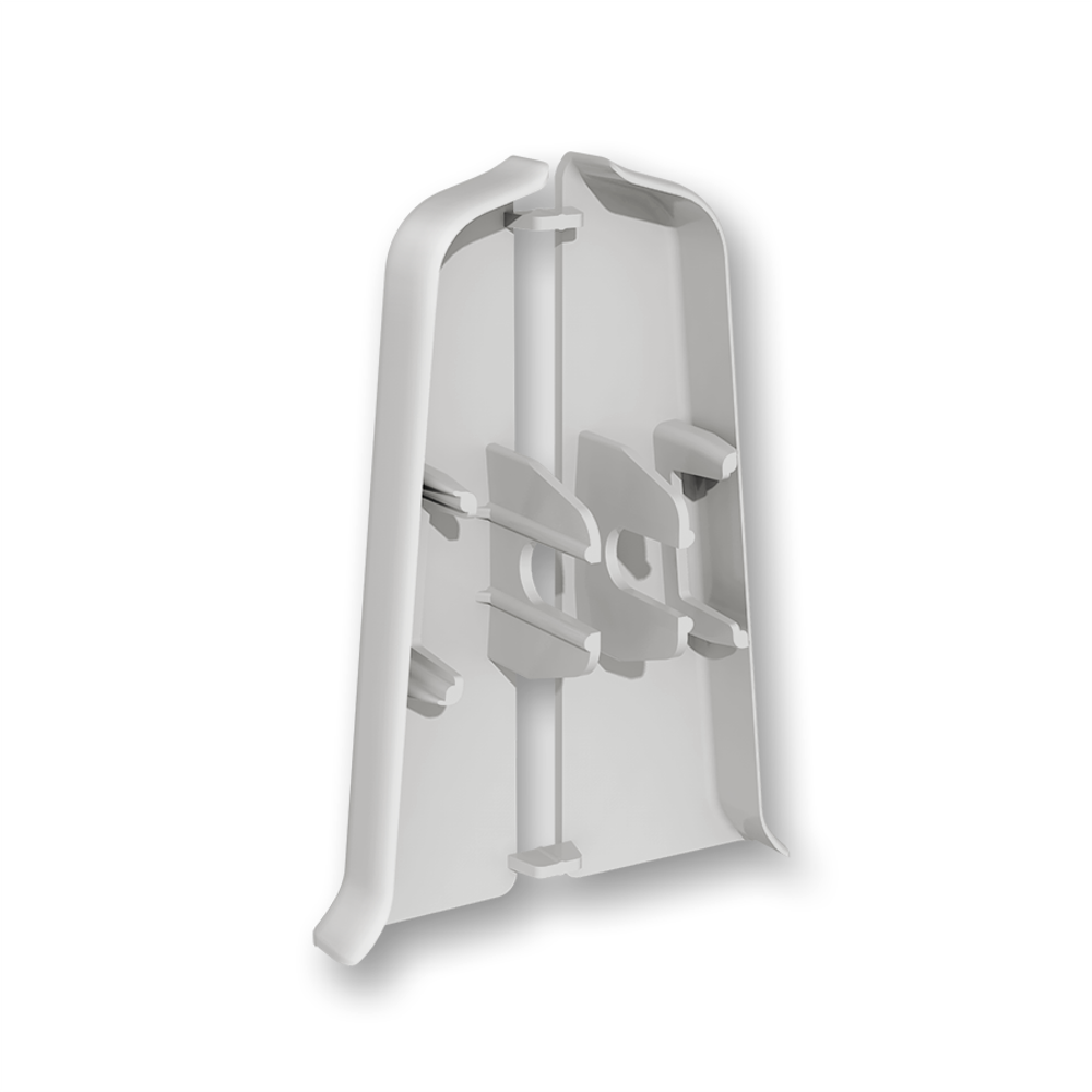 Торцевые (пара) для плинтуса 55мм "Деконика", 002 Светло-серый