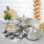 Набор кастрюль 3 предмета (1,9л, 2,7л, 3,6л) нерж Bella Cucina BC-2142