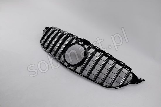 Решетка радиатора V.3 глянцево - черный + хром для Mercedes C class W205 2015-2018