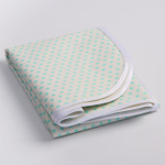 6853743 Клеёнка-наматрасник с резинками-держателями. С рисунком «Бирюзовый горошек»