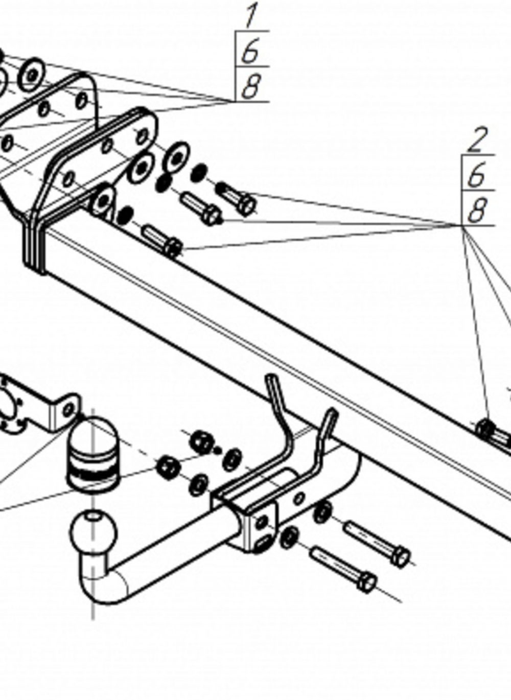 Фаркоп Motodor для Omoda C5, Jaecoo J7, Tenet T7 (2024-) (оцинк. Шар) арт.99031-A