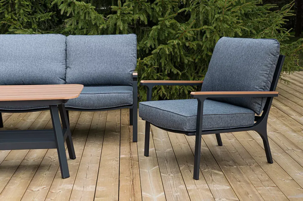 "Крокус" лаунж-зона 5-местная из алюминия, цвет темно-серый