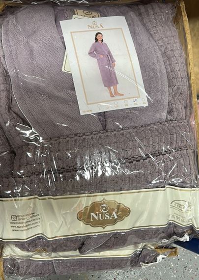 Халат женский махровый 4330 лиловый NUSA Турция