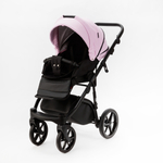 Детская универсальная коляска Adamex NOLA Deluxe 2 в 1 N-SA16 (Розовая зефир экокожа)