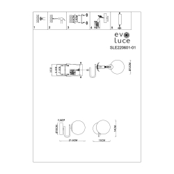 SLE220601-01 Светильник настенный Золотистый/Белый E14 1*40W