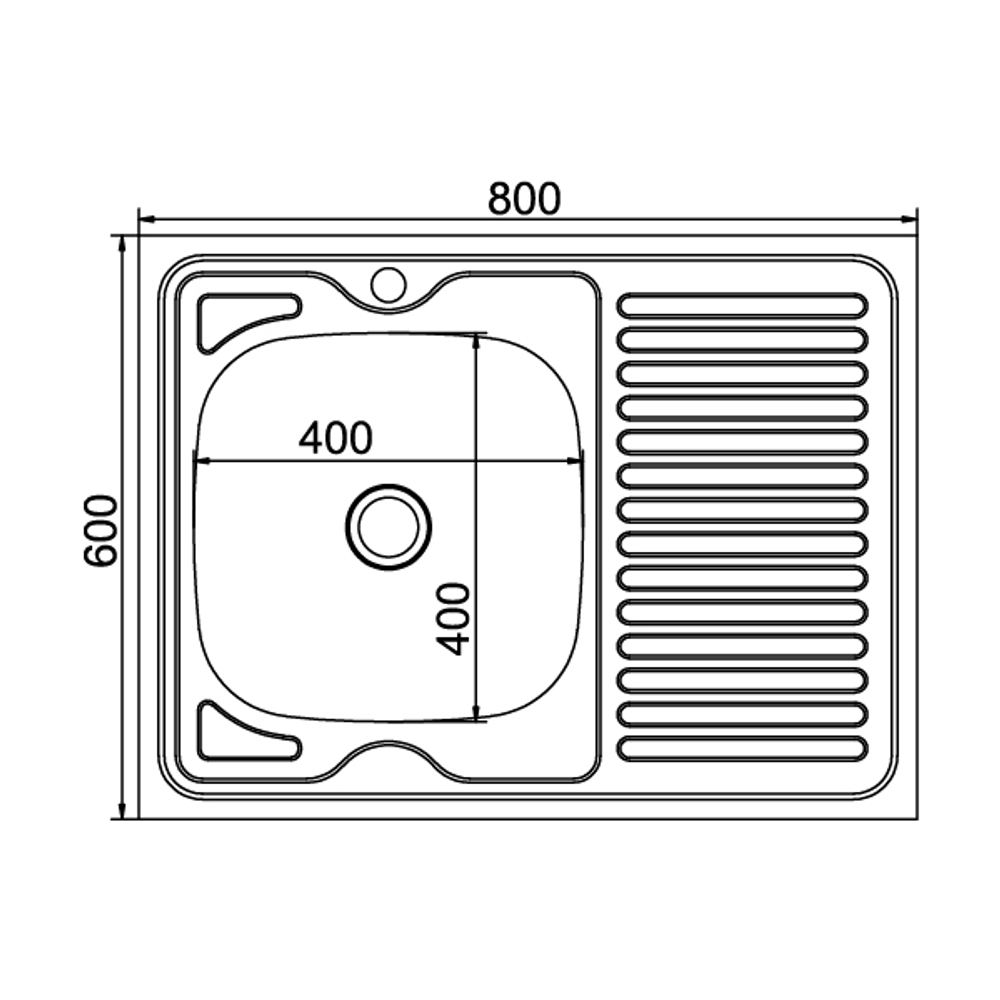 Мойка 80х60 (0,4) лев вып 1 1/2 MIXLINE 16см