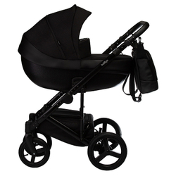 Детская коляска Indigo Tour Eco 2 в 1 Te07 черная кожа+черный