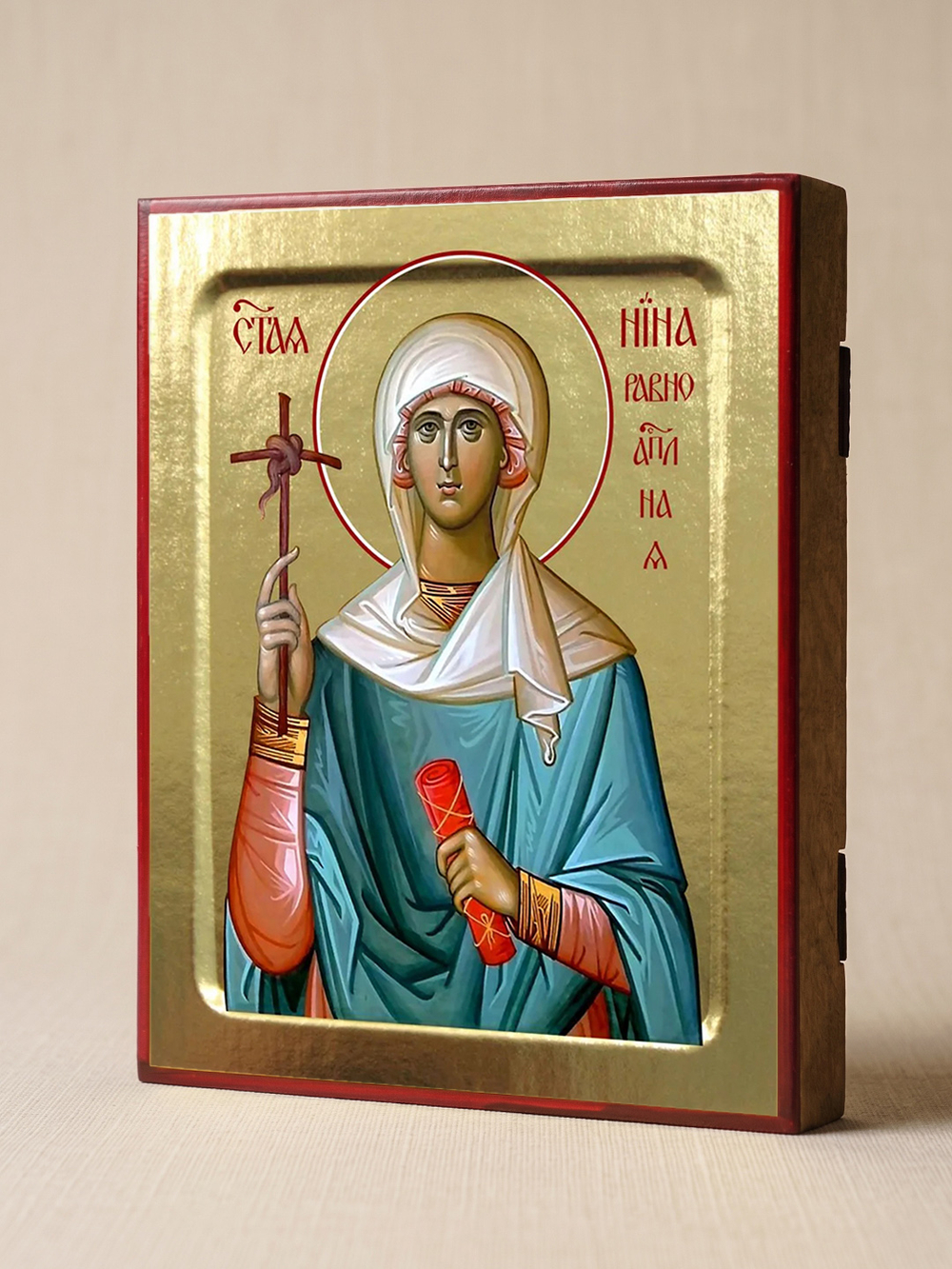 Икона Нины, равноапостольной на дереве: 125 х 160 (Синопсисъ)