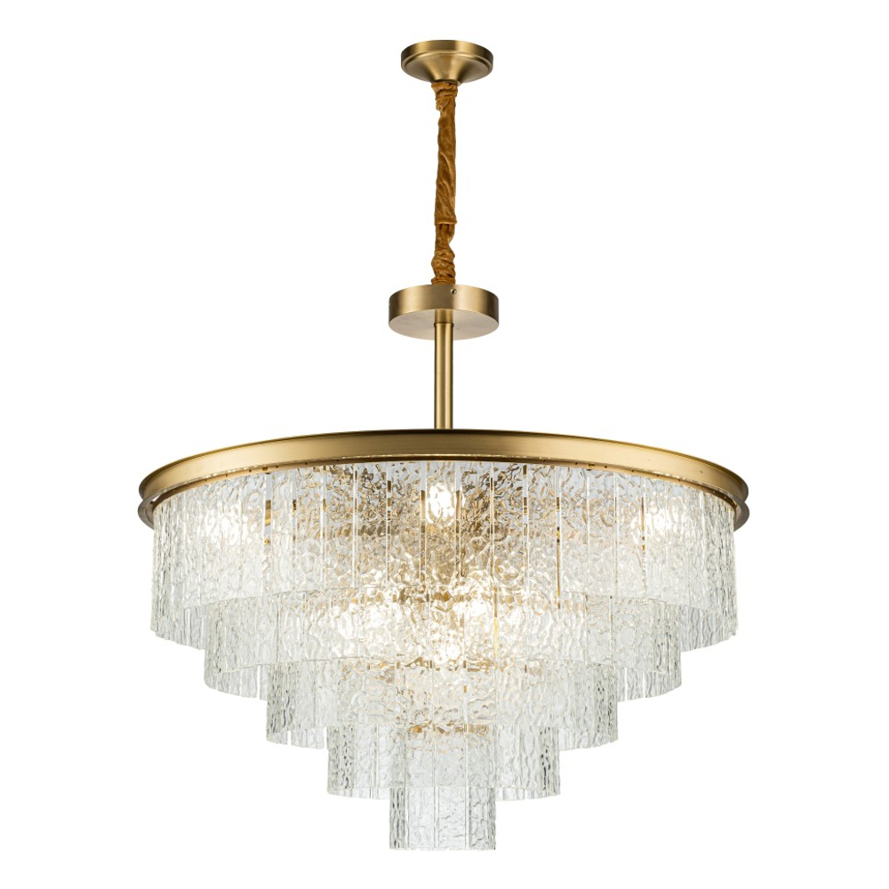 Подвесная люстра Belfast Harland 6308-8 BR CL Латунь / Стекло