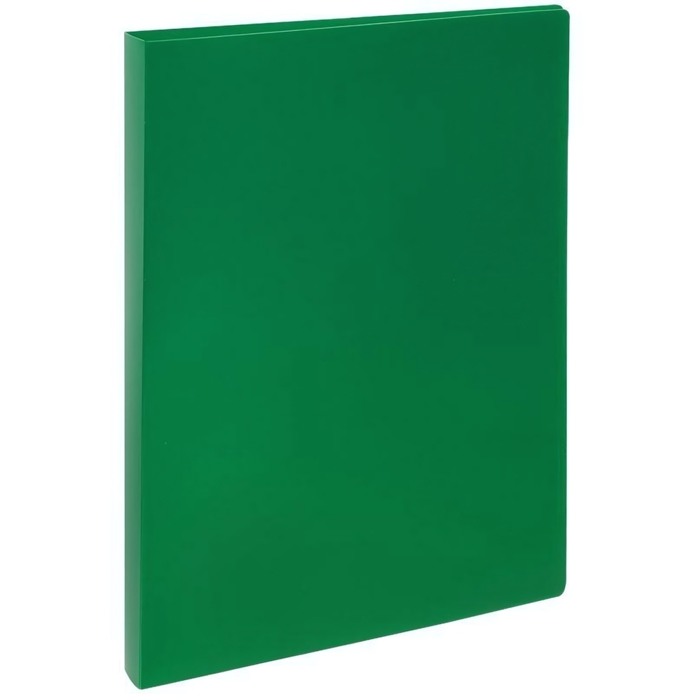Папка А4 на 2х кольцах 25мм, 500мкм, пластик, зеленая (Стамм)