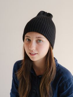 Шапка вязаная-резинка весенняя/осенняя КЭП(Черный)