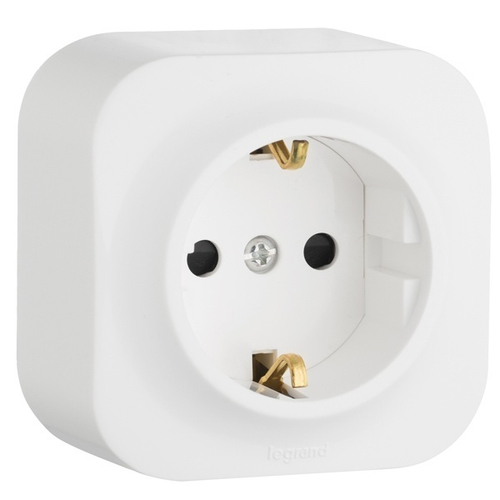 AtlasDesign Белый Розетка с/з, 16А
