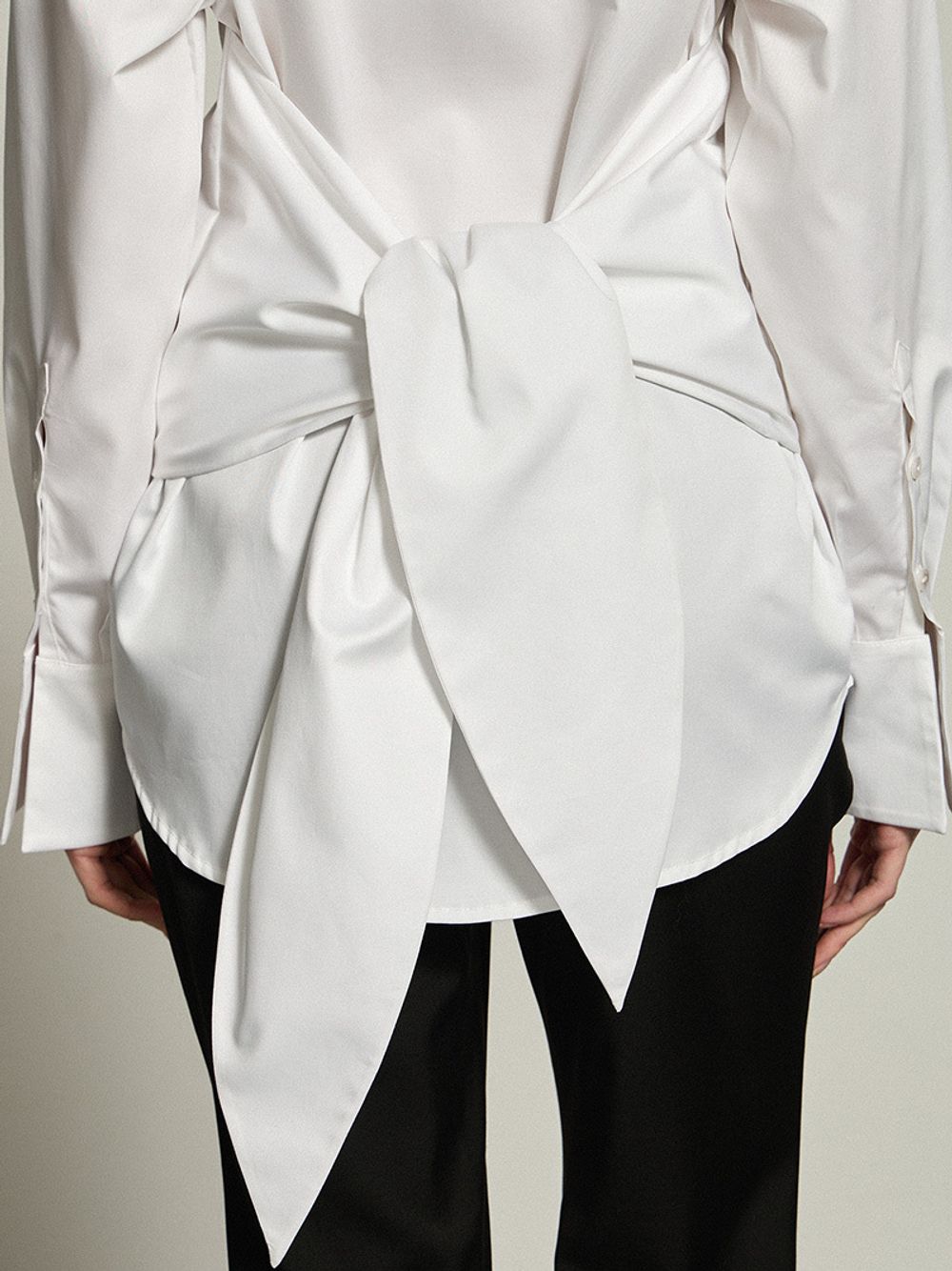 Рубашка с завязками белая хлопок