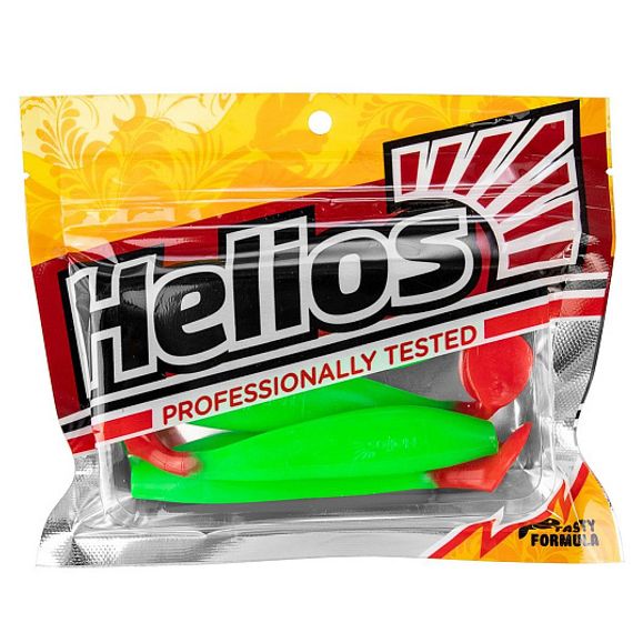 Виброхвост Zander 4&#39;/10,2см Lime &amp; Red 5шт. (HS-36-021) Helios