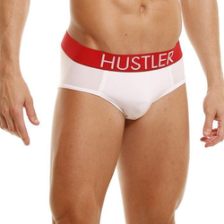 БЕЛЫЕ МУЖСКИЕ БРИФЫ HUSTLER НА ШИРОКОЙ РЕЗИНКЕ ИЗ МИКРОФИБРЫ