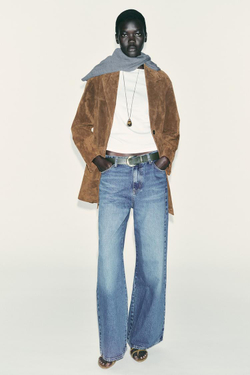 ZARA ХЛОПКОВАЯ ФУТБОЛКА С ВЫРЕЗОМ ЛОДОЧКОЙ, БЕЛЫЙ