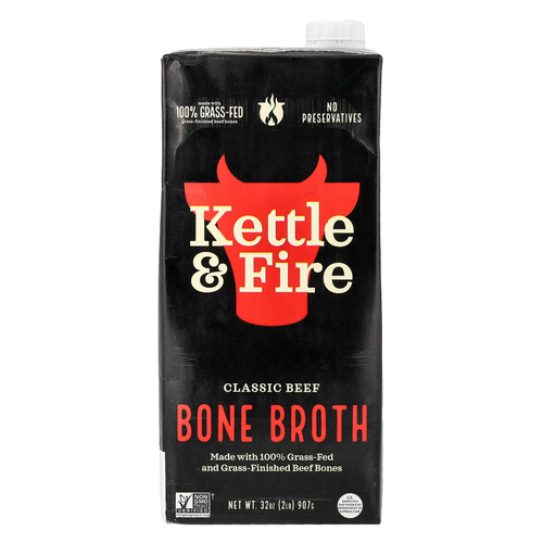 Kettle & Fire, костный бульон, классический говяжий, 907 г (32 унции)