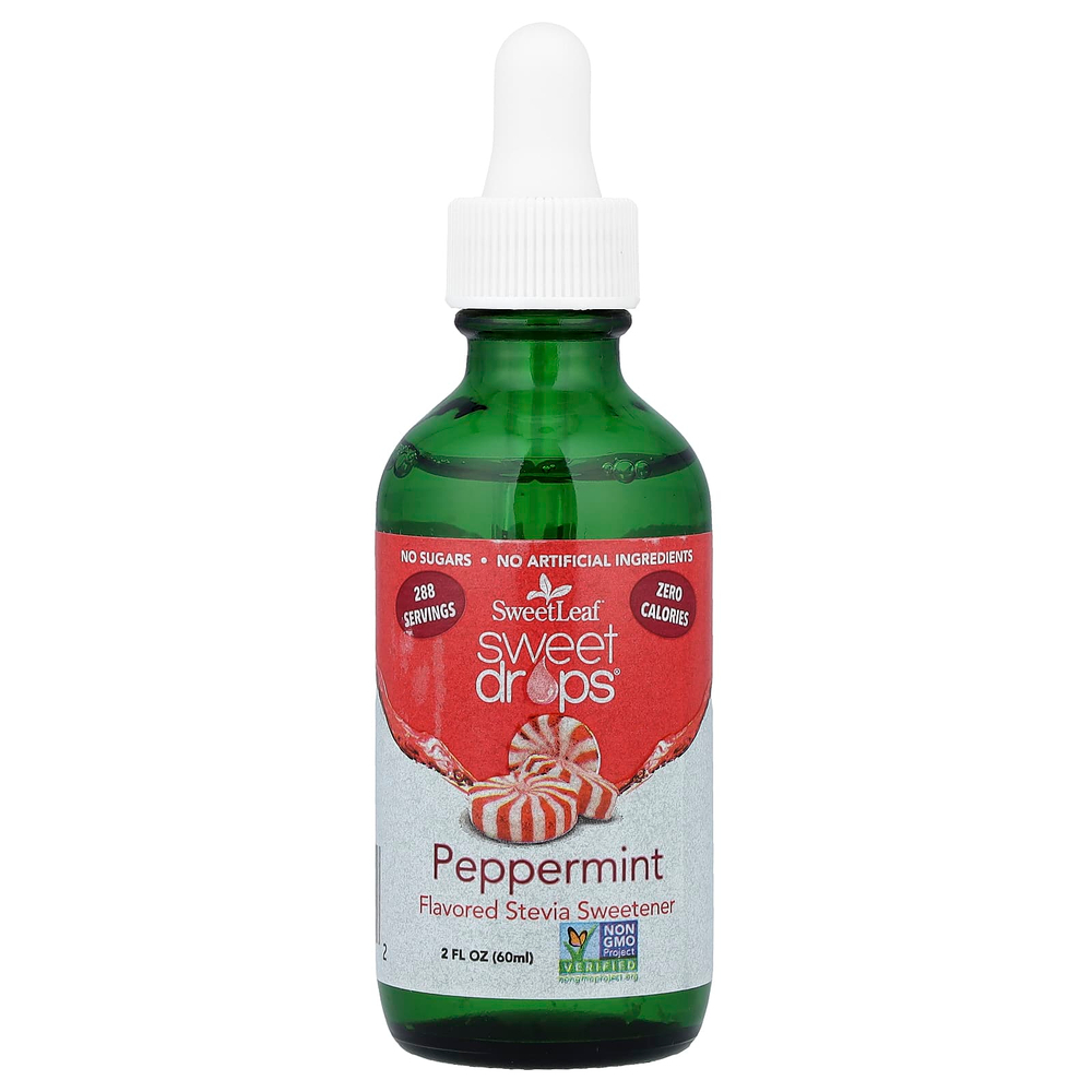 SweetLeaf Stevia, Sweet Drops®, со вкусом перечной мяты, 60 мл (2 жидк. унции)