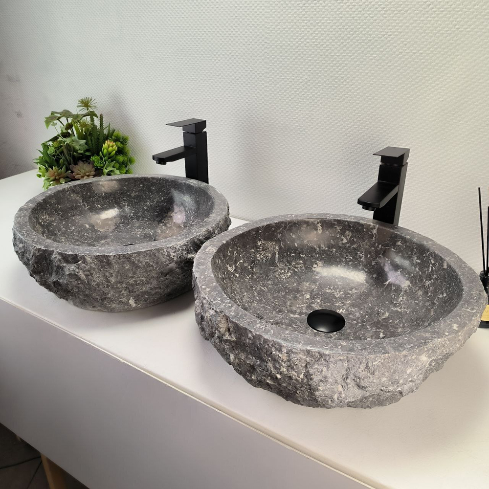 Раковина из мрамора ПАРА! Erozy Grey EM-62750 46*46*15 0107
