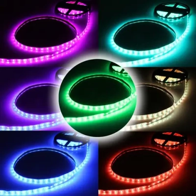 Гирлянда для дома Лента светодиодная самоклейка 5м*10мм, 270 ламп LED, 7 цветов, с пультом, степень защиты IP64