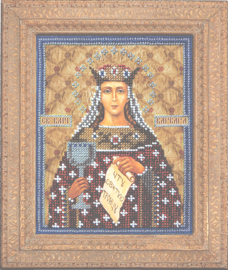 "Икона.Святая Варвара"-L- 52  вышивка