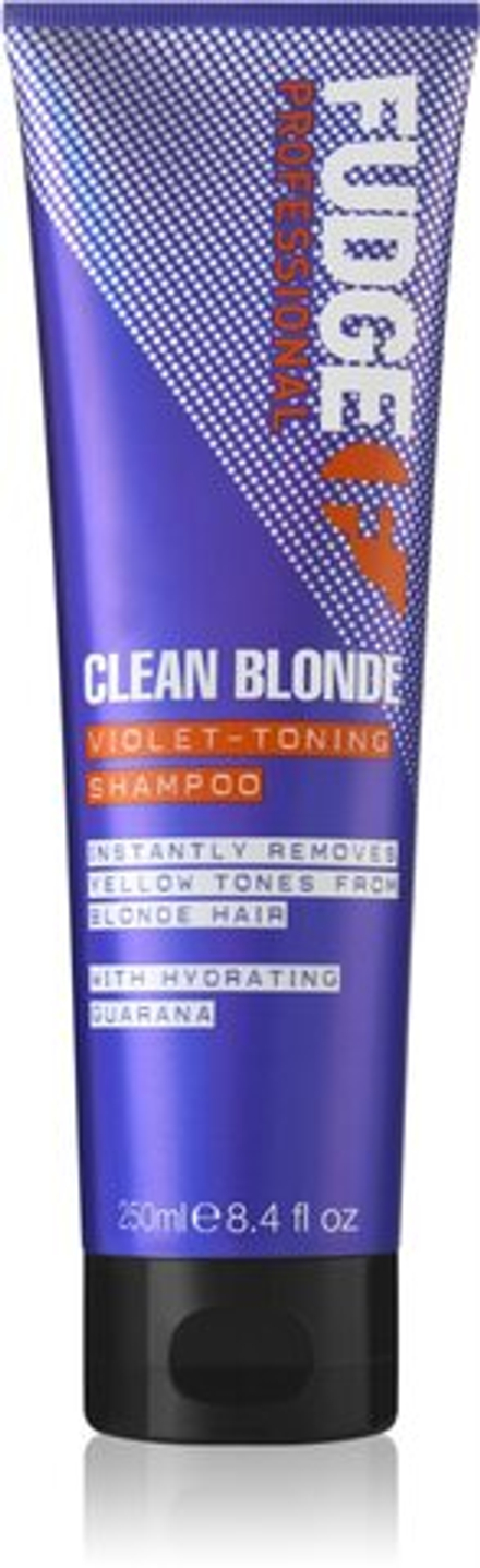 Fudge Care Clean Blonde - фиолетовый тонирующий шампунь для светлых волос /   250  ml  / GTIN 5060420335538