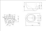 Унитаз SSWW CT2039V (545х360х330) подвесной безободковый с тонкой крышкой,1 место