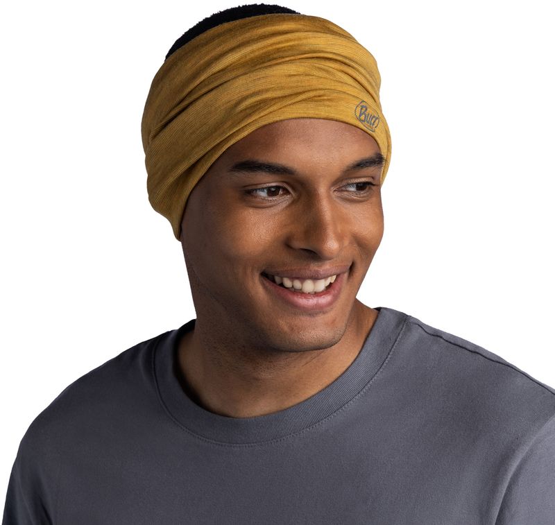 Шерстяной шарф-труба Buff Merino Lightweight Multistripes Maize Фото 3