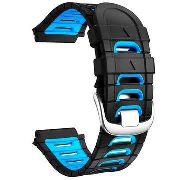 Ремешок для Garmin Forerunner 920XT силиконовый двухцветный (Черный/голубой)
