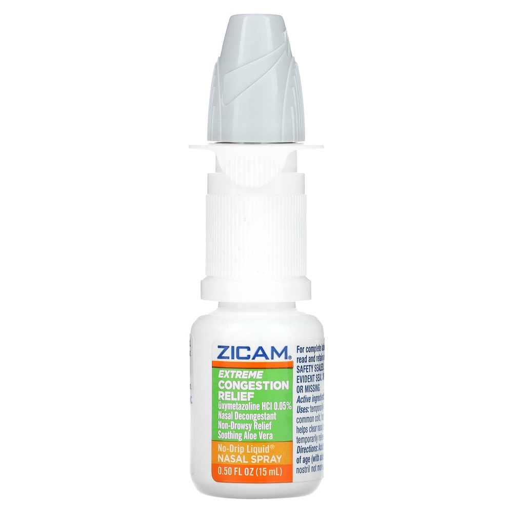 Zicam, Экстремальное облегчение заложенности носа, жидкий спрей для носа без капель, успокаивающее алоэ вера, 15 мл (0,5 жидк. унц.)