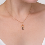 Подвеска «Пантера» из красного золота с кварцем дымчатым