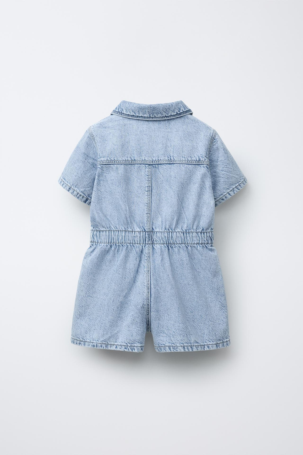 ZARA ДЖИНСОВЫЙ КОМБИНЕЗОН С МОЛНИЕЙ, ГОЛУБОЙ