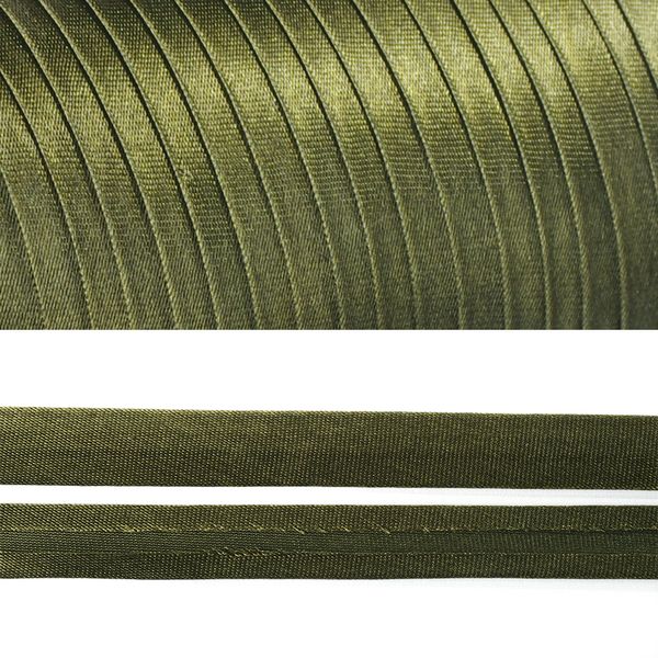 Косая бейка атласная 15 мм / 132±1 метра, BS, 597636, цв.F263 хаки