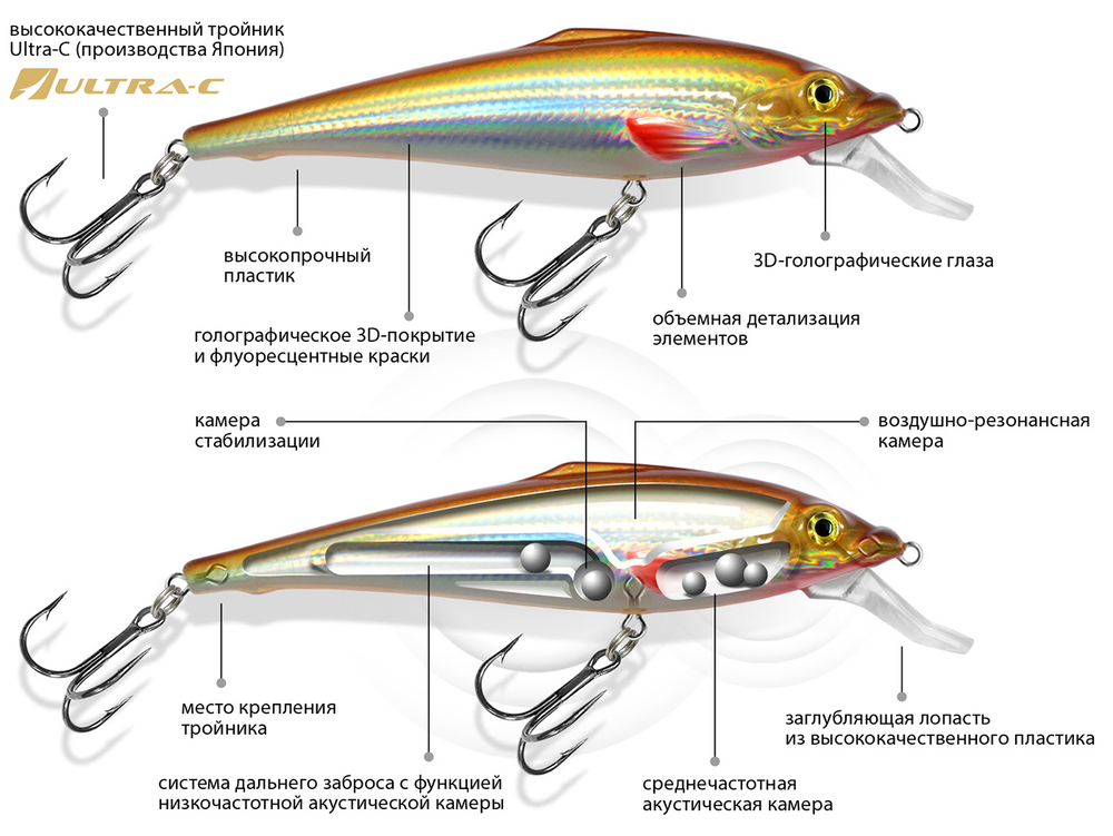 Воблер для рыбалки ПЕСКАРЬ 98mm,