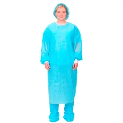 Халат хирургический стерильный Лайт тип 2 140 см плотность 42 размер 60-62 рукав манжета 50 шт