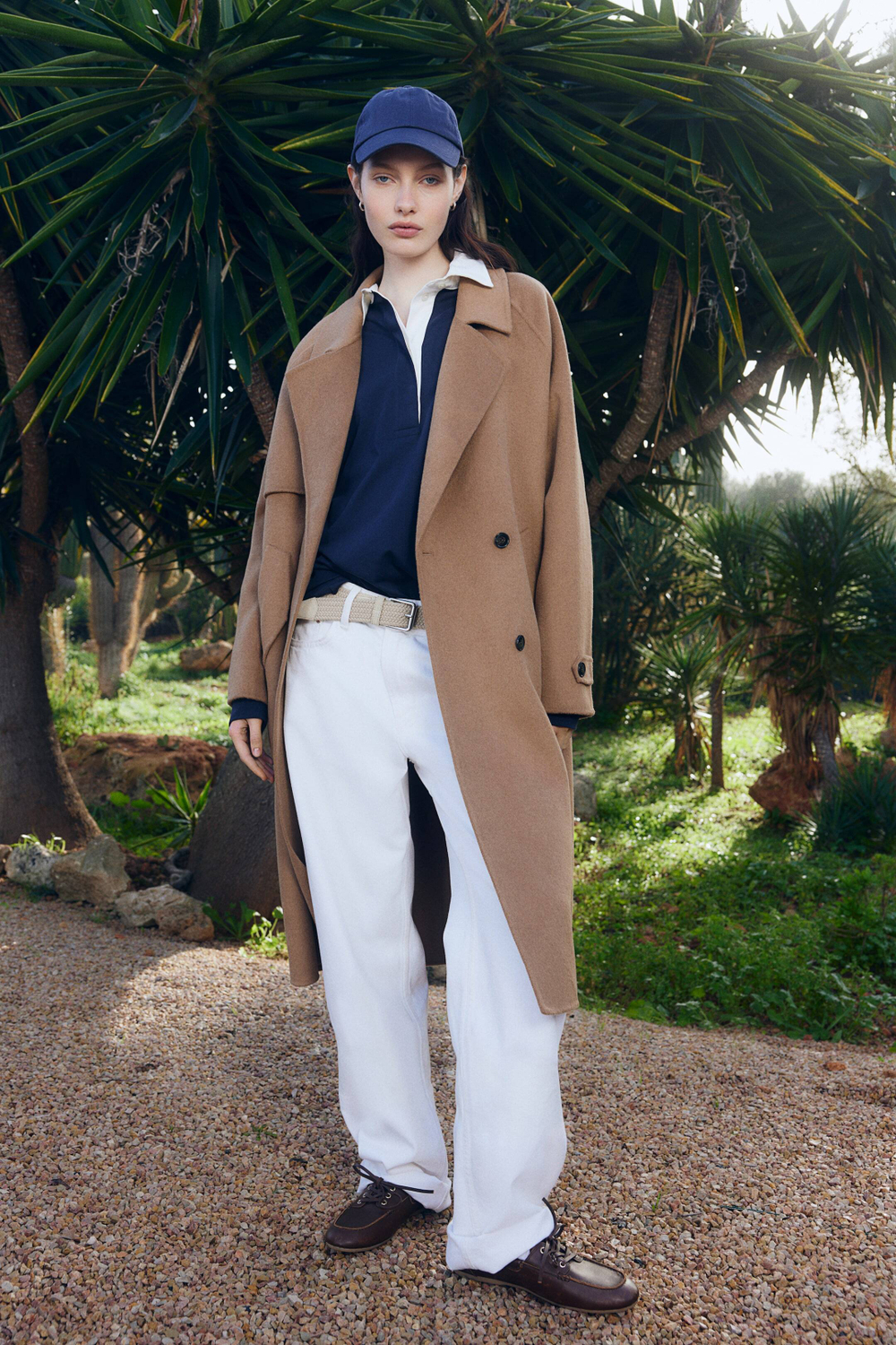 H&M Длинное пальто ручной работы из смесовой шерсти, темно-бежевый