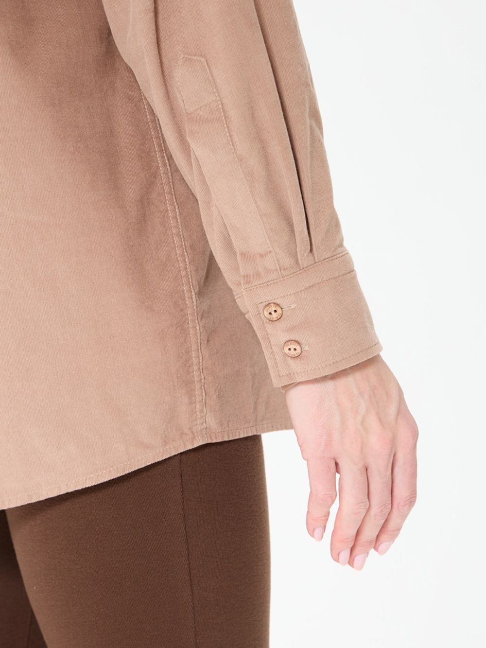 Рубашка Хельсинки удлиненная бежевый вельвет