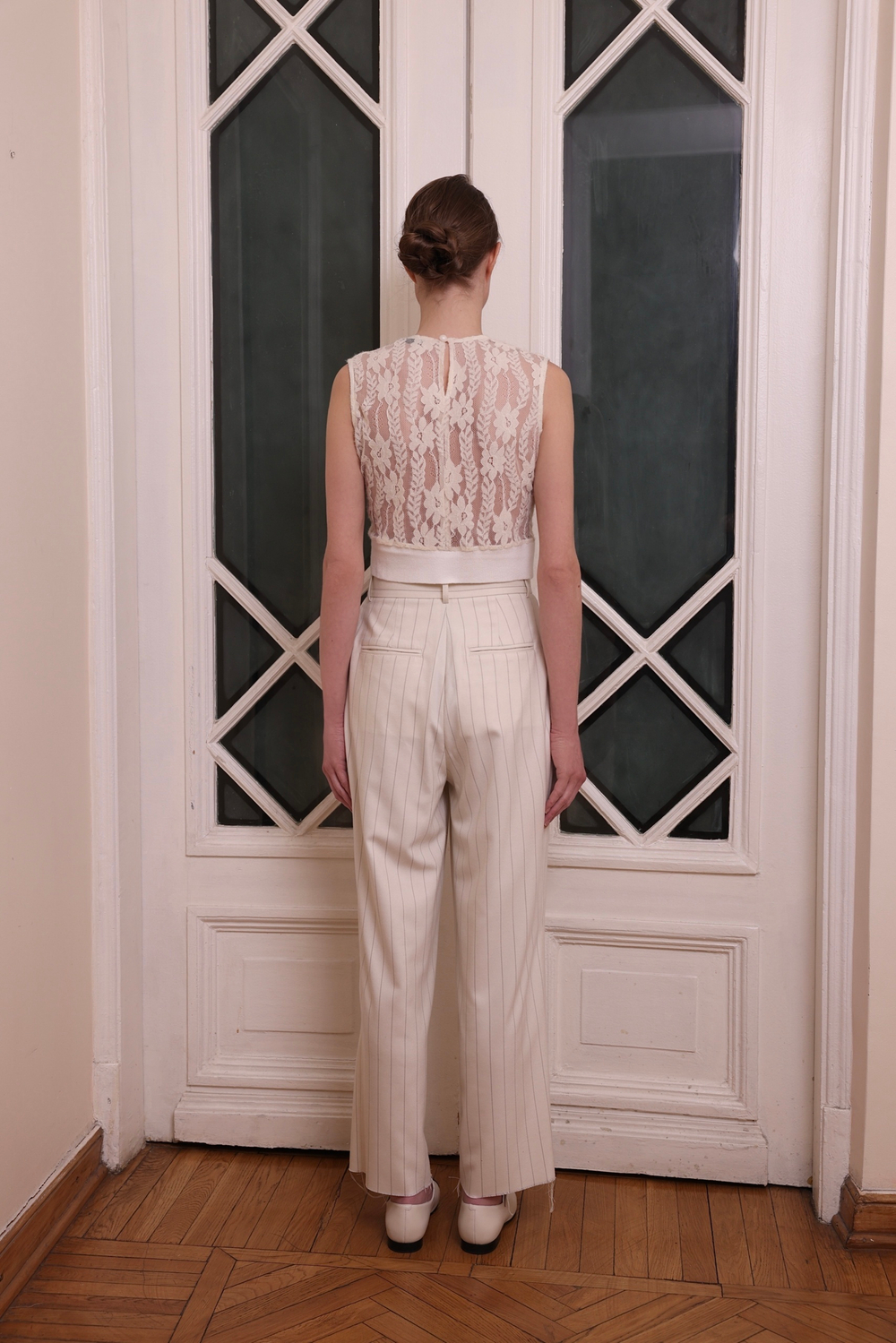 Топ кружевной, молочный