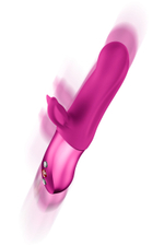 Лиловый вибратор-пульсатор Bi Stronic Fusion - 21,9 см. (Цвет: розовый)